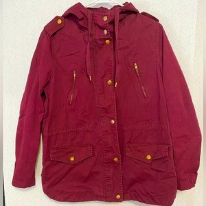 Maroon Lightweight Canvas Style Jacket